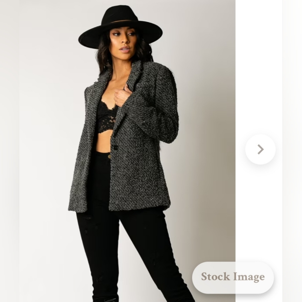 NWT MIA JOY Louve Blazer in Charcoal Black (Size: XL) - Picture 3 of 13